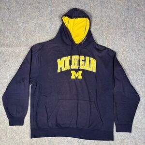 Michigan Wolverines Hoodie Mens XXL Navy Pullover Go Blue NCAA Stadium Athletics